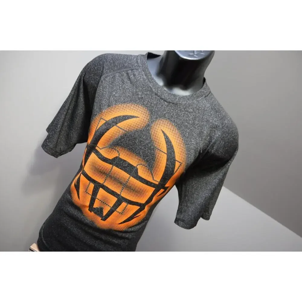 Adidas Gym Shirt ClimaLite Football‎ Gray Short Sleeve Athletic Mens Size Medium